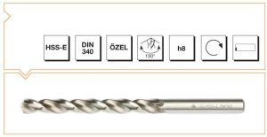 HSS-E DIN 340 Silindirik Saplı Uzun Matkap Ucu - GÜMÜŞ SERİ
