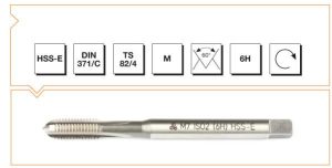 HSS - E DIN 371/C Metrik Normal Vidalı Düz Kanallı Makina Kılavuzu