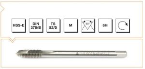 HSS - E DIN 376/B Metrik Normal Vidalı Eğik Ağız Bilemeli Makina Kılavuzu